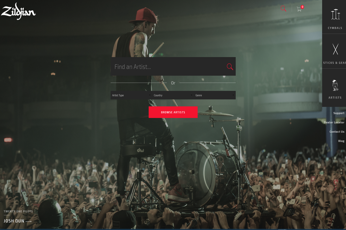 Zildjian.com Artist Landing Page